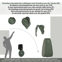 Outsunny Cort de Duș Pop Up Impermeabil din Poliester și Plastic, 100x100x185 cm, Verde Militar(m-4)