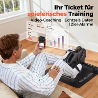 YOSUDA ​​Pedaltrainer, Beintrainer für Zuhause mit 2 Widerstandsbändern und rutschfester Matte, Mini Heimtrainer für Senioren, Arm und Beintrainer im Sitzen, 16-stufiger einstellbarer Widerstand(m-3)