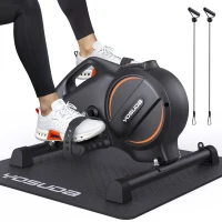 YOSUDA ​​Pedaltrainer, Beintrainer für Zuhause mit 2 Widerstandsbändern und rutschfester Matte, Mini Heimtrainer für Senioren, Arm und Beintrainer im Sitzen, 16-stufiger einstellbarer Widerstand(m-9)