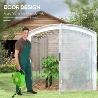 Outsunny Solariu de tunel, acoperit cu folie transparentă, cadru de oțel galvanizat, 3 x 2 x 2m(m-6)