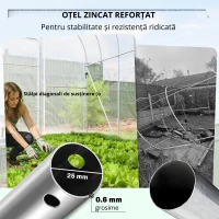 Outsunny Seră tunel cu învelitoare PO, 2 uși cu balamale, seră încălzită cu structură optimizată, transparentă(m-5)