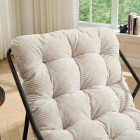 Fauteuil à bascule d'extérieur avec coussin de confort, pour salon, chambre, coin lecture, 75x116x82 cm, Blanc(m-10)