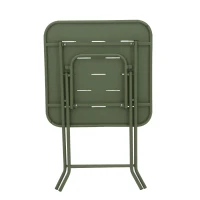Ensemble bistrot pliable 3‑pièces en acier, avec 2 chaises + 1 table, Vert(m-10)