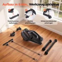 YOSUDA ​​Pedaltrainer, Beintrainer für Zuhause mit 2 Widerstandsbändern und rutschfester Matte, Mini Heimtrainer für Senioren, Arm und Beintrainer im Sitzen, 16-stufiger einstellbarer Widerstand(m-4)