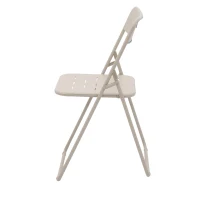 Ensemble bistrot pliable 3-pièces en acier, avec 2 chaises + 1 table, Beige(m-7)