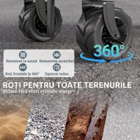 Outsunny Carro de Playa Plegable con Ruedas Delanteras Giratorias 360° y Asa Telescópica 108x55x55 cm Negro(m-5)
