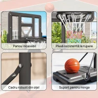 SPORTNOW Coș de Baschet Reglabil pentru Grădină și Piscină cu Bază Umplibilă, 110x75x195-370 cm, Negru(m-7)