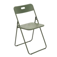 Ensemble bistrot pliable 3‑pièces en acier, avec 2 chaises + 1 table, Vert(m-5)