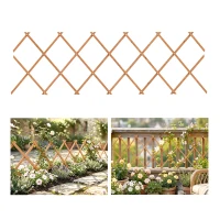 Outsunny Enrejado de Jardín de Madera Extensible Soporte para Plantas Trepadoras Rosas y Parra 180x60 cm Marrón Claro(m-10)
