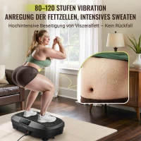 FLYBIRD Vibrationsplatte, 120 leistungsstarke einstellbare Geschwindigkeiten, 150 kg Tragkraft, Ganzkörper-Training mit Fernbedienung für Frauen Muskelaufbau & Lymphdrainage(m-1)