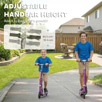 HOMCOM Foldable Electric Kids Scooter, Ride-on for Ages 7-14 Years, Purple(m-8)