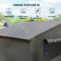 Outsunny Cort-garaj 2,5 x 1,8 m, rezistent la apă, cort-garaj cu ușă cu fermoar rulabil, ferestre de ventilație, gri închis(m-4)