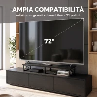 HOMCOM Supporto Scrivania per Monitor con Scomparti e Portaoggetti, Nero(m-5)