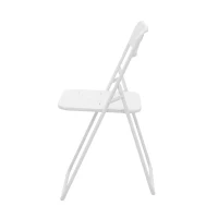 Ensemble bistrot pliable 3-pièces en acier, avec 2 chaises + 1 table, Blanc(m-7)