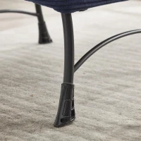 Fauteuil lounge avec pouf, accoudoirs et une poche latérale, revêtement en flanelle, 69,9x64,0x95,0 cm, Bleu marine(m-8)