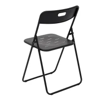 Ensemble bistrot pliable 3‑pièces en acier, avec 2 chaises + 1 table, Noir(m-7)