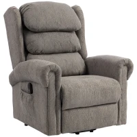 HOMCOM Velvet-Feel Electric Riser Recliner Chair, Power Lift Recliner Chair for Elderly with Remote Control, Dark Grey(m-11)