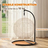 PawHut Katzenbett Rattan Katzenhöhle mit Waschbarem Kissen und Spielball, für Katzen bis 10 kg, 45 x 41 x 75 cm, Hellbraun(m-6)