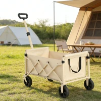 Chariot pliable de plage et de jardin, pour camping, courses, 66x41x44,5 cm, Beige(m-1)