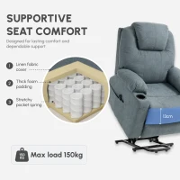 HOMCOM Power Lift Recliner Chair with Pocket Spring, Electric Lift Chair with Wide Backrest, Grey(m-7)