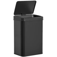HOMCOM 40L Sensor Bin with Soft-Close Lid, Stainless Steel Automatic Touchless Motion Sensor Kitchen Bin, Black(m-11)