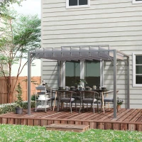 Outsunny Pergola 3 x 3 m bioclimatique pergola avec lames orientables style contemporain UV 50+ aluminium - gris(m-10)