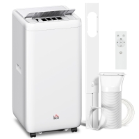 HOMCOM Aparat de aer condiționat portabil 1250W cu 5 moduri și timer 24h, 35.5x35x70 cm, alb
