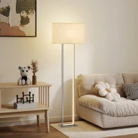 HOMCOM Lampă de Podea de 150 cm cu 3 Moduri, Luminozitate Reglabilă și Întrerupător cu Pedală, Alb(m-8)