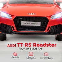 HOMCOM Véhicule électrique Enfant TT RS 12 V 30 W V. Max. 3 Km/h télécommande Effets sonores + Lumineux Rouge(m-4)