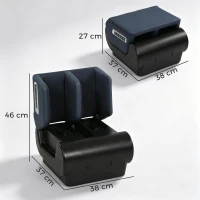 HOMCOM Masseur de jambes 2-en-1 avec chaleur, compression d'air, minuterie, 3 modes & intensités, Bleu et Noir(m-3)