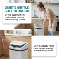HOMCOM 48L Stainless Steel Sensor Bin - White(m-4)