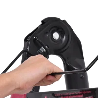HOMCOM Scara Telescopica din Aluminiu si Nailon cu 12 Trepte cu Design Pliabil, 379x67.5x11 cm, Negru si Rosu(m-9)