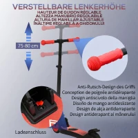 HOMCOM Trotinetă Electrică Pliabilă pentru Copii 6+ Ani, cu Înălțime Reglabilă, 71x36.5x75-80 cm, Negru și Roșu(m-6)