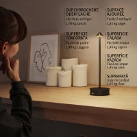 HOMCOM Lampă de masă tactilă reîncărcabilă cu USB, reglabilă 3000K/4500K/6500K, autonomie 4-8 ore, neagră(m-8)