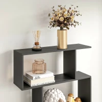 HOMCOM Bibliotecă din Lemn, Design Modern cu 6 Rafturi, 80x23x192 cm, Negru(m-9)