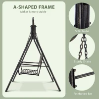 Outsunny 2 Seater Metal Swing Bench, Garden Swing Chair, Weather Resistant, for Patio, Yard(m-12)