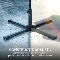 Outsunny Bază Pliabilă în Formă de Cruce pentru Umbrele de 38 mm și 48 mm, Suport Metalic Rezistent pentru Brazi de Crăciun, Umbrele de Grădină, Patio, Plajă, Gri Închis(m-6)