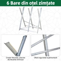 Suport DURHAND pentru Tăierea Lemnului, Pliabil, Triunghiular, cu Dinți Zimțați, Metalic, 83x83x79 cm, Argintiu(m-6)