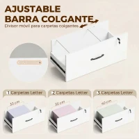 HOMCOM Mueble Archivador con Estantería 2 Cajones Encimera para Impresora Cerradura para A4 Letter Legal Blanco(m-5)