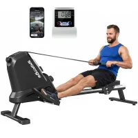 SPORTNOW Vogatore a 16 Livelli Resistenza Magnetica, Binario Alluminio, Bluetooth, Compatibile App(m-11)