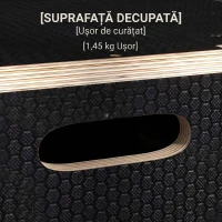 SPORTNOW Cutie Pliometrică pentru Sărituri cu 3 Înălțimi din Lemn Antiderapant, 61-51-41 cm, Negru(m-9)
