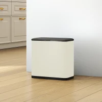 HOMCOM 8L Hanging Kitchen Bin, Rubbish bin with Lid and Removable Inner Bucket for Kitchen Cabinet Door, Under Sink, Office(m-8)