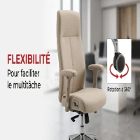 Vinsetto Fauteuil de bureau direction massant chauffant hauteur réglable dossier inclinable toile de lin beige(m-7)