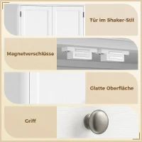 HOMCOM Keukenkast met 4 deuren, lade en verstelbare planken voor keuken, 80 x 39,5 x 186,4 cm wit(m-7)
