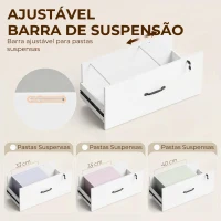 HOMCOM Arquivador com Prateleiras Móvel de Escritório com Prateleiras Gaveta para Arquivos A4 e Carta e Suporte para Impressora 70x40x157 cm Branco(m-5)