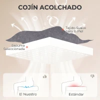 HOMCOM Silla de Oficina con Masaje de Amasamiento de 4 Puntos Respaldo Alto Altura Ajustable Asiento Amplio Cojín Lumbar Gris(m-7)