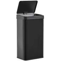 HOMCOM 50L Sensor Bin with Soft-Close Lid, Stainless Steel Automatic Touchless Motion Sensor Kitchen Bin, Black(m-11)