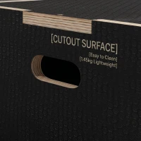 SPORTNOW Cutie Pliometrică pentru Sărituri cu 3 Înălțimi din Lemn Antiderapant, 61-51-41 cm, Negru(m-7)