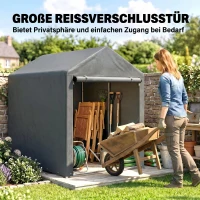 Outsunny Abri de jardin tente de stockage portable avec cadre en métal galvanisé et grande porte, 1,2 x 1,8 m(m-6)