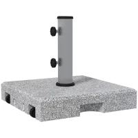 Outsunny Granieten parasolvoet, 28 kg, wielen, voor parasolpalen van 32/38/48 mm, Grijs(m-10)